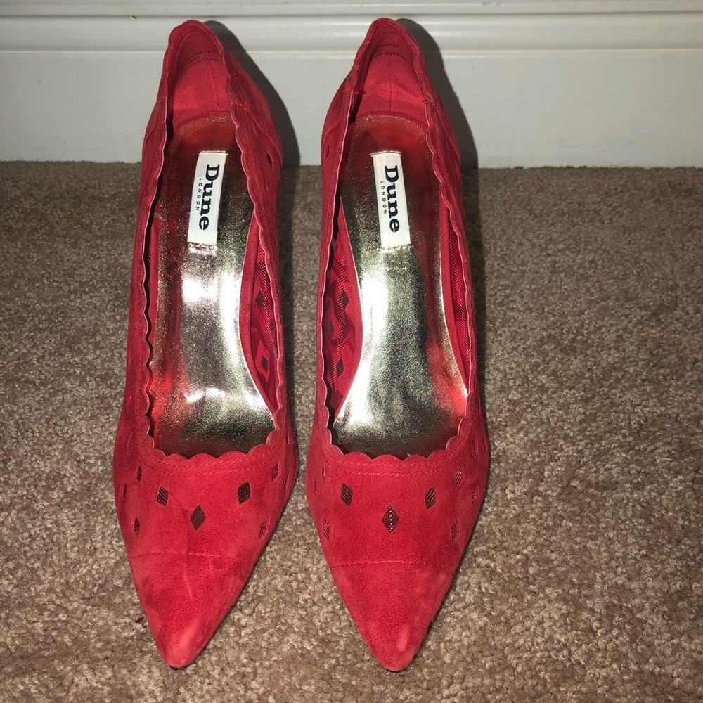 Red Suede Pumps